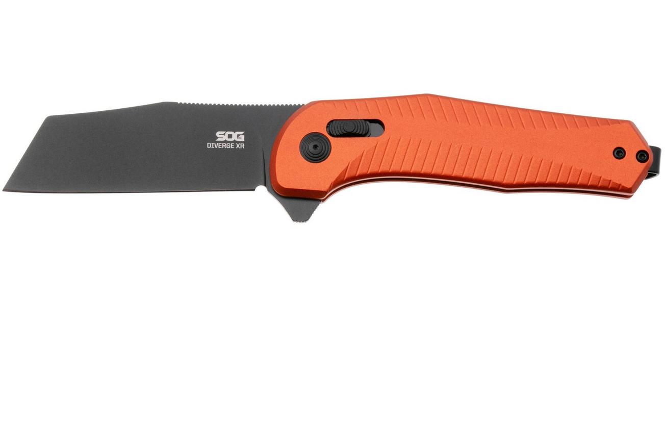 SOG Diverge XR 12-02-07-43, Black PVD D2, Burnt Orange Aluminum zakmes