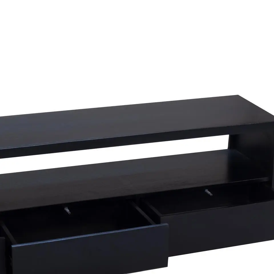 Tv Meubel Zwart - 180x40x50cm - Mangohout - Meubel Luxurious