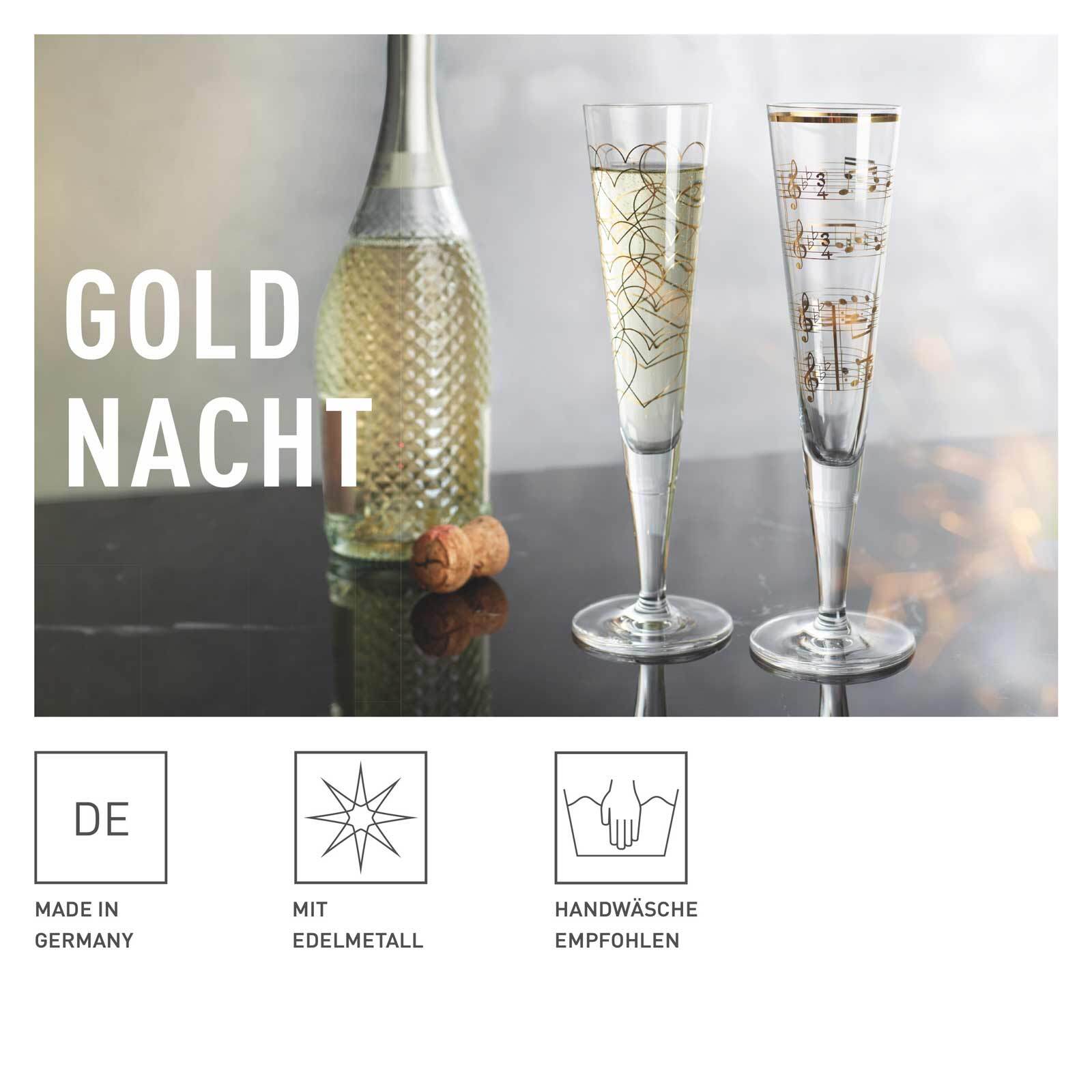 Ritzenhoff Champagnergläser Goldnacht 205 ml 2er Set