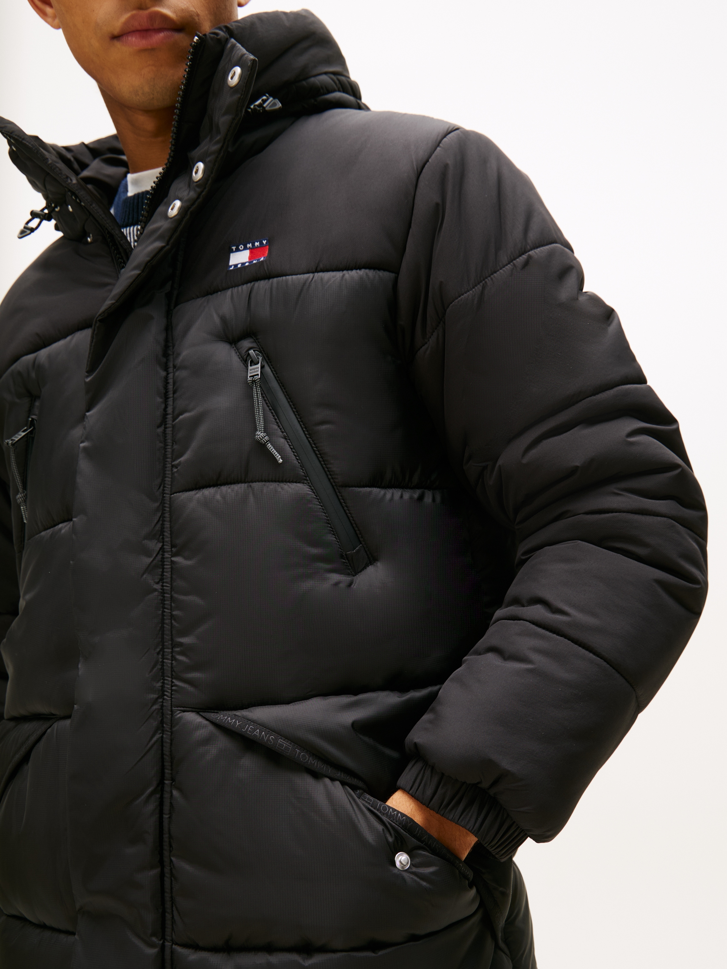 Tommy Jeans Steppmantel »FABRIC MIXED PARKA«, Regular fit mit Kapuze