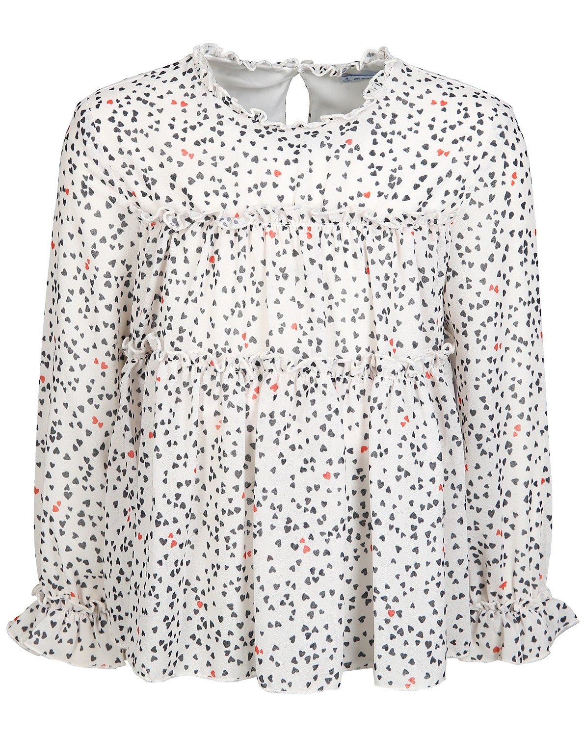 Bluse FRILL in beige/schwarz