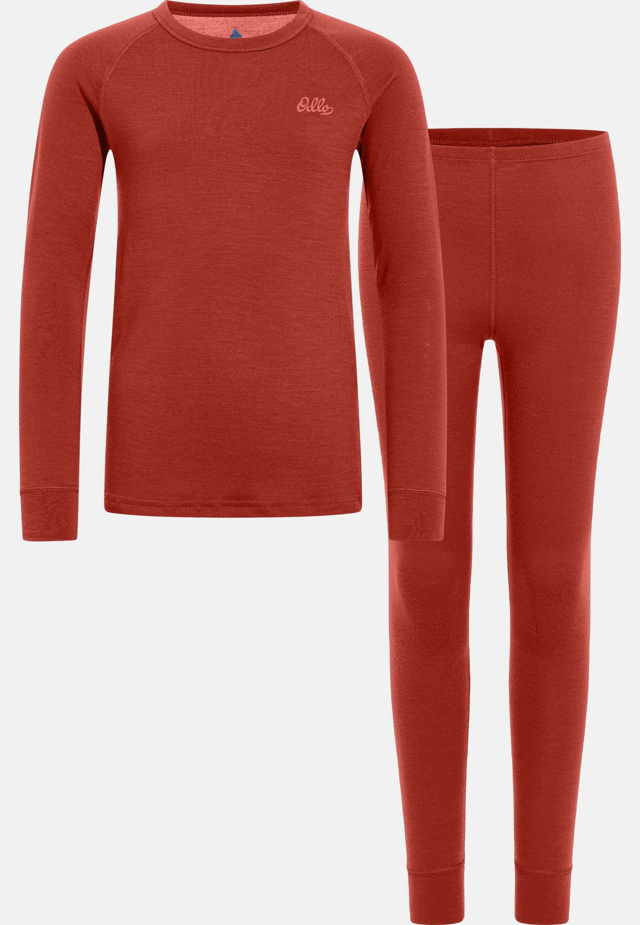 Natural Merino 200 Base layer Set in ketchup