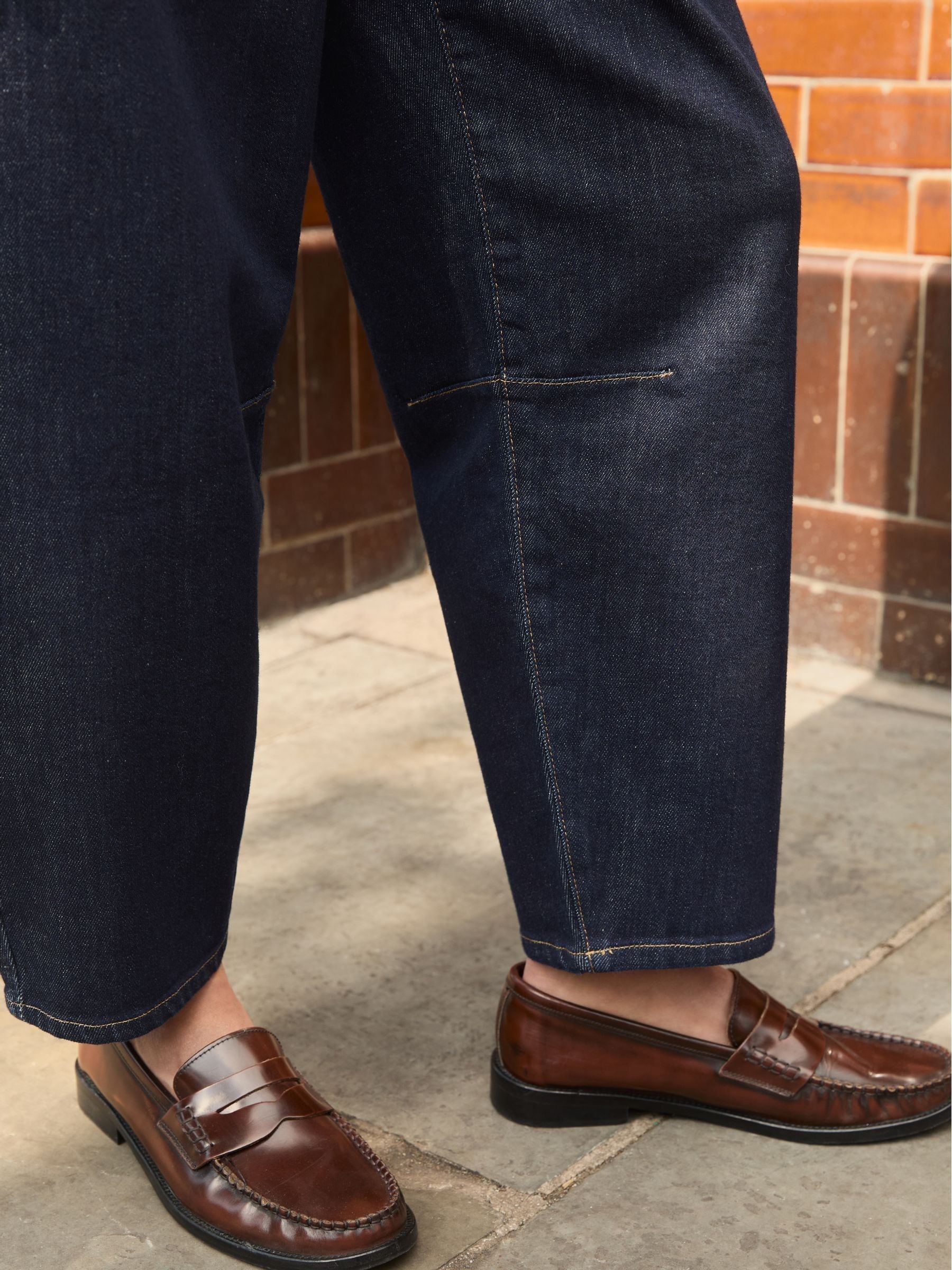Baukjen Blue Nixi Cotton Stretch Denim Barrel Jeans