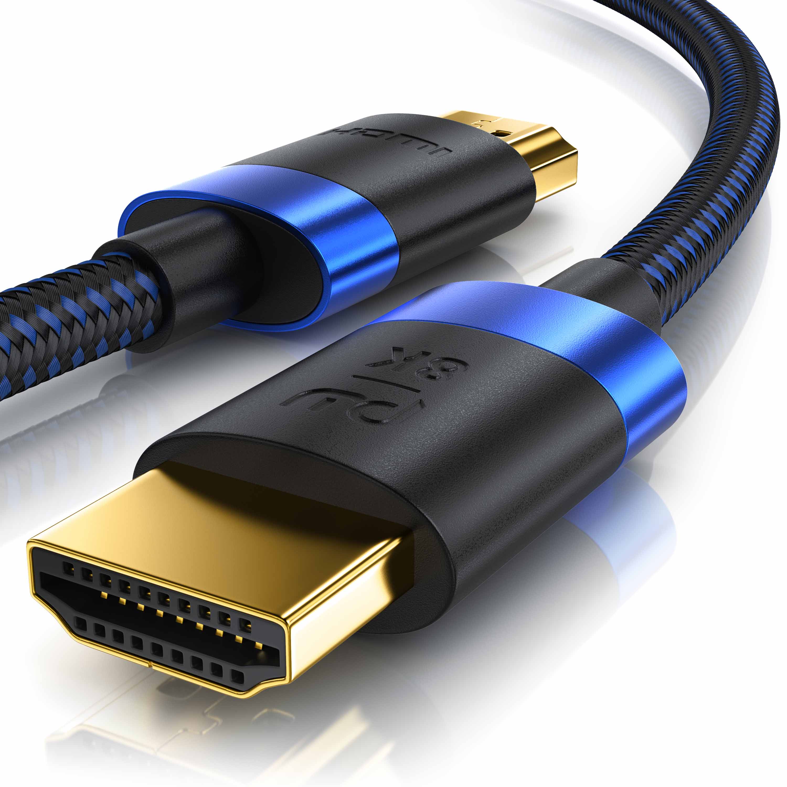Primewire - 0,25m High Speed 8K HDMI Kabel 2.1 Ethernet ARC 3D 4K Ultra HD 7680x4320 @ 120 Hz PS4 360 TV OLED PC Laptop Beamer Monitor - Schwarz/Blau