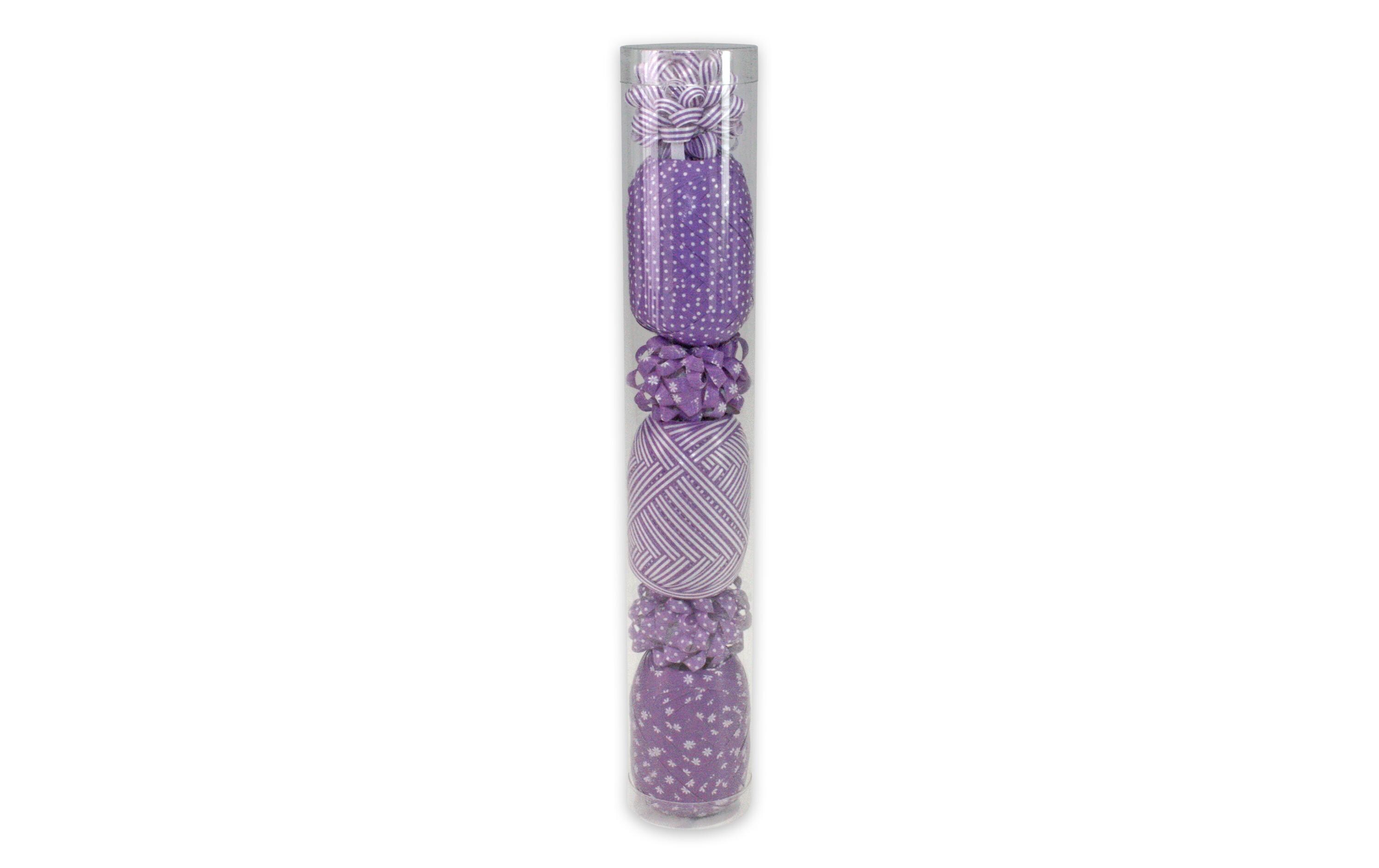 Geschenkband Mustermix Set Set, 9 Stück, LilaKräuselband für Geschenke