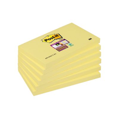 Post-it - 6 Blocs notes Super Sticky - jaune - 76 x 127 mm