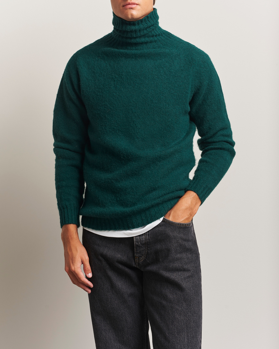Harley Of Scotland Brushed Supersoft Lambswool Rollneck Tartan