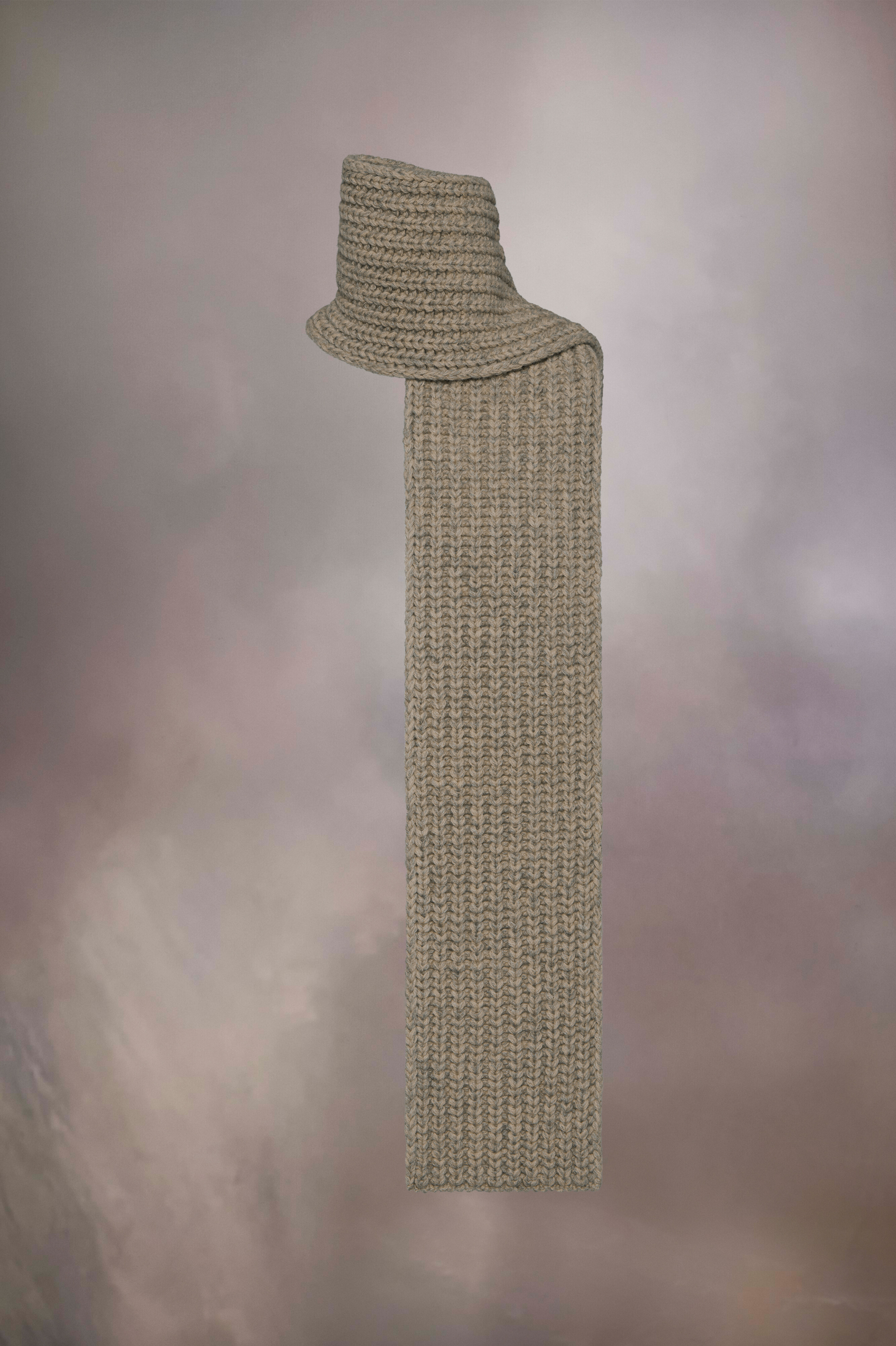 Beige Wool Long Scarf Beige