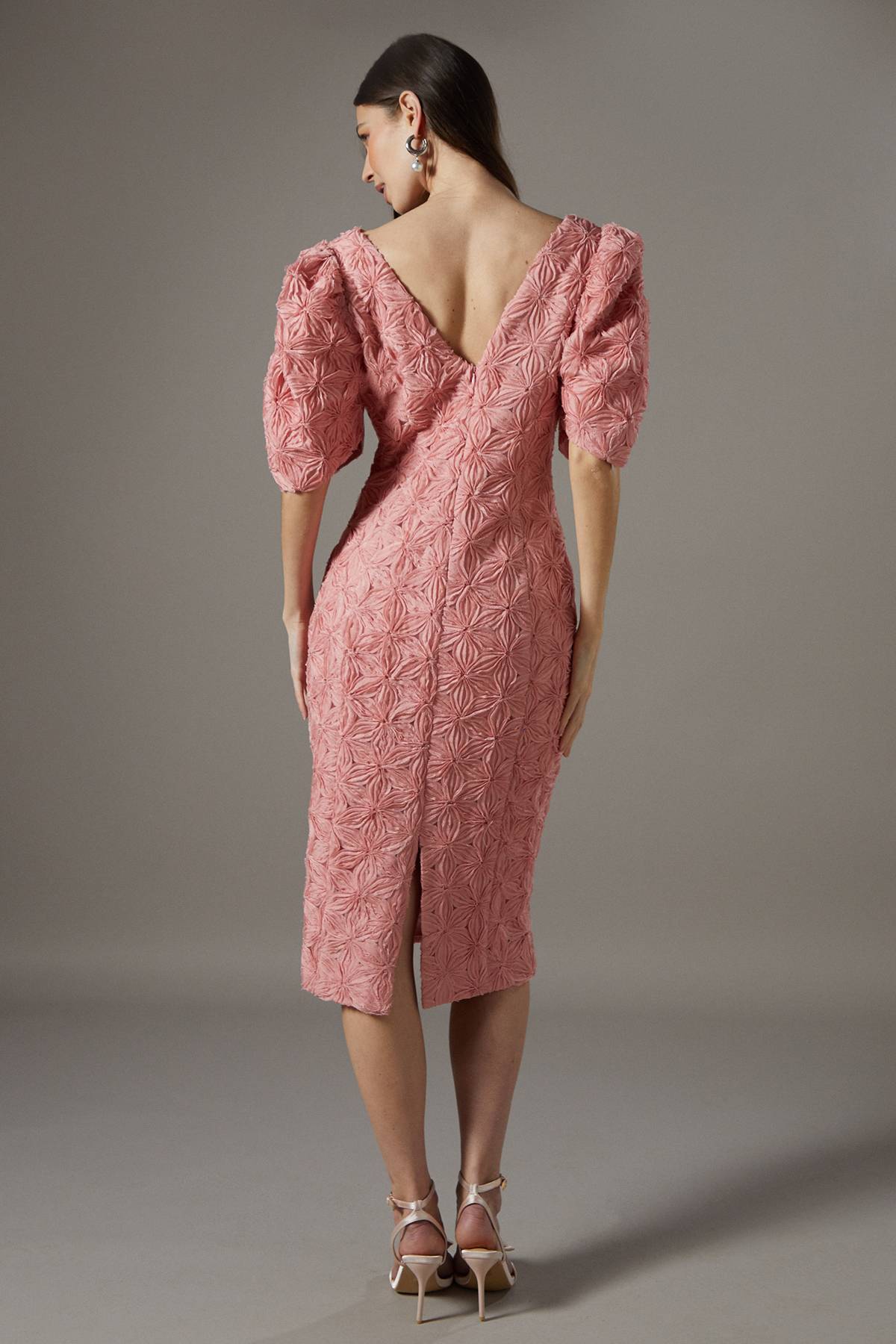 Coast Robe Crayon à Manches Plissées Florales