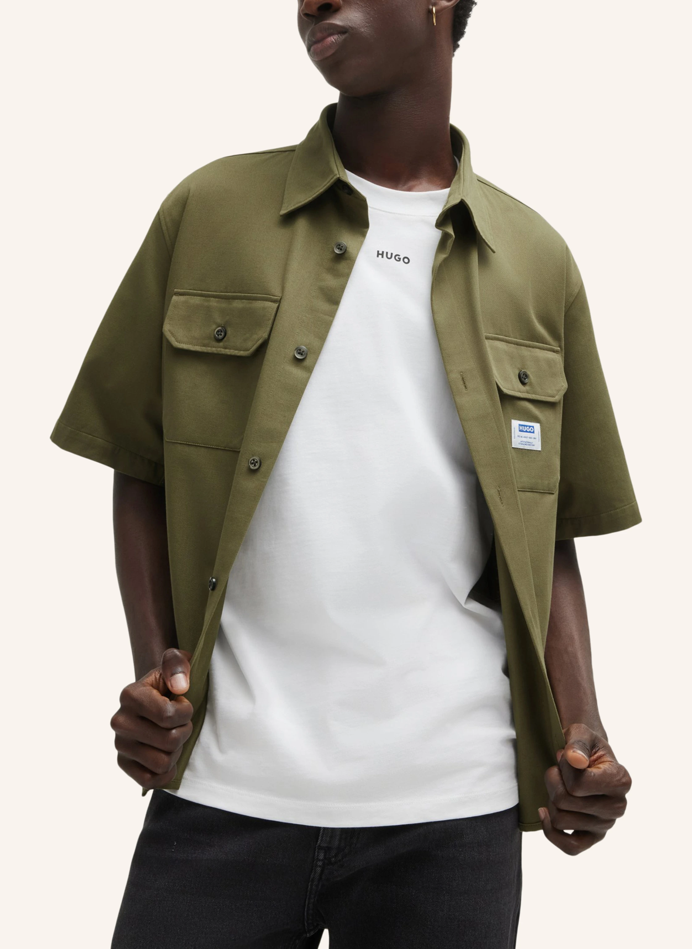 HUGO Casual Hemd EKYNO Oversize Fit