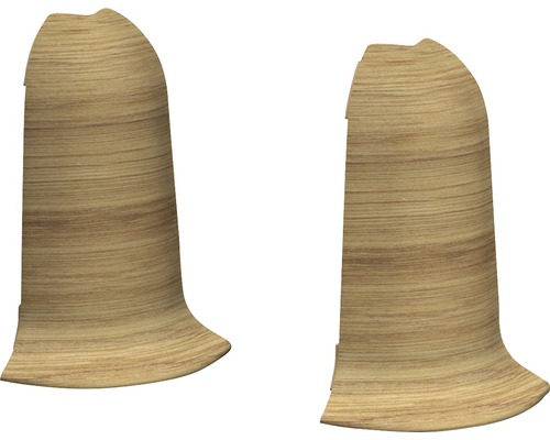 Buitenhoekstukken voor kabelgootplint, rustiek eiken, 60 mm