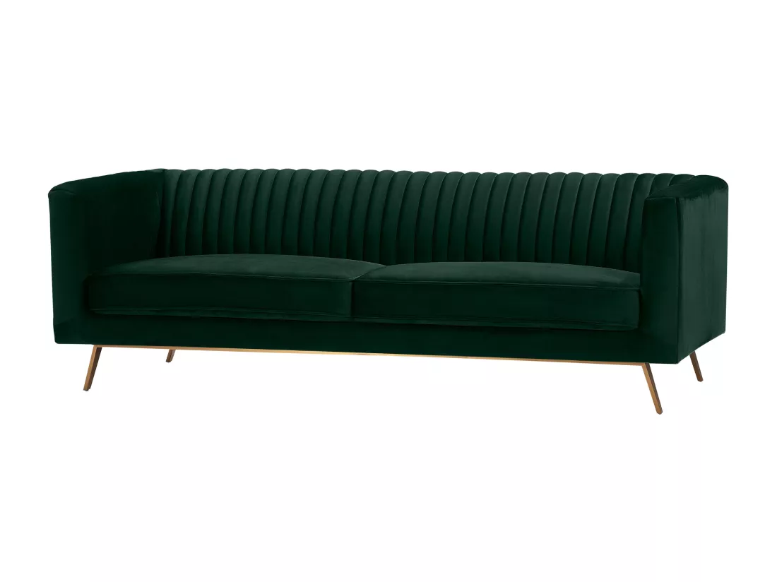 Canapé 3 places en velours vert foncé - Gatsby