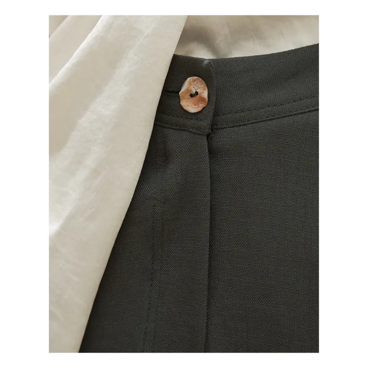 Nanushka Pantalon droit à finition frangée Theo | Vert foncé