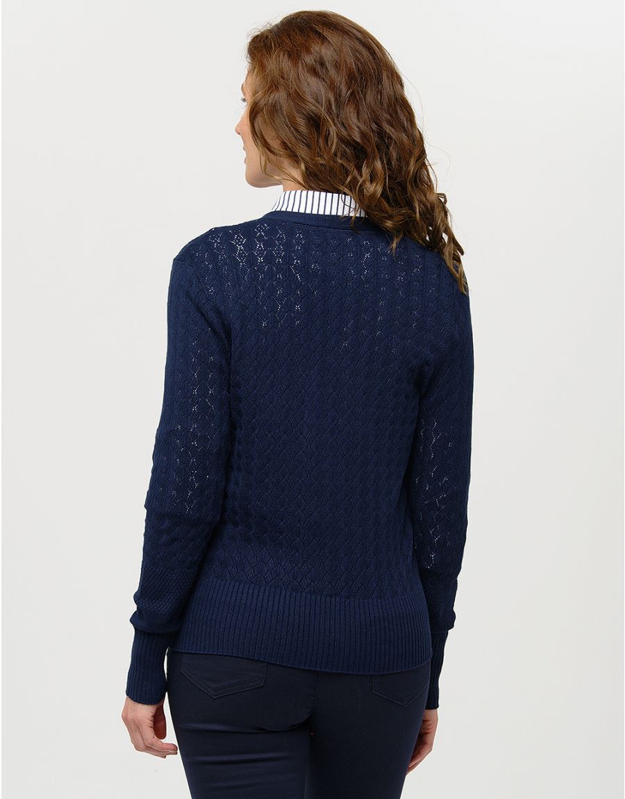 Gilet maille marine col V