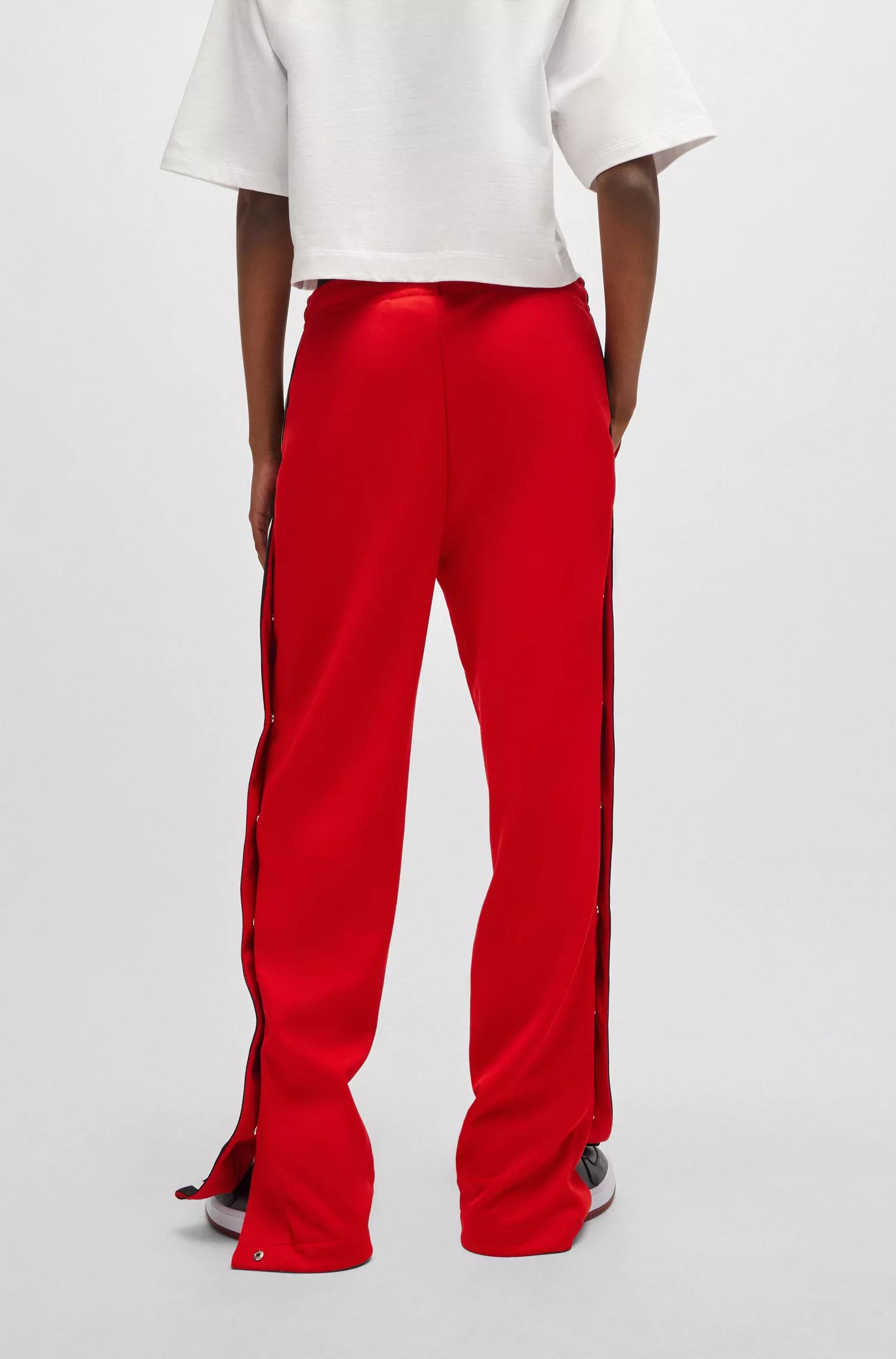 Calça de fato de treino HUGO Red-Racing com fita com logótipo às riscas