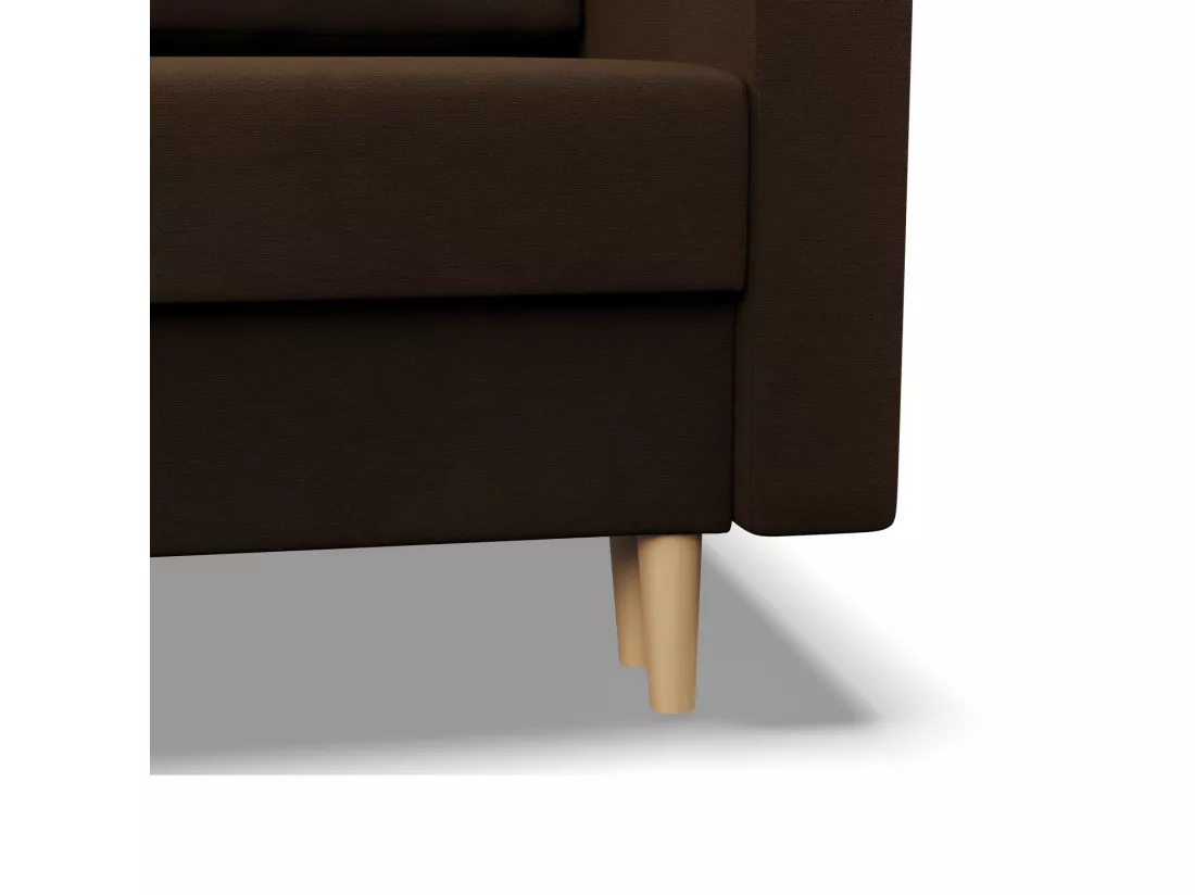 Canapé d'angle en U avec fonction sommeil, Coussin réversible, Bonell, Brun