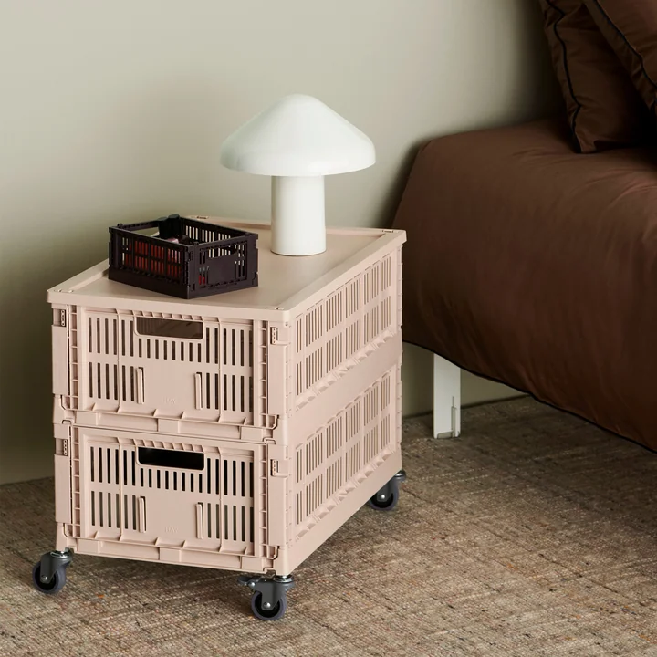 HAY - Colour Crate Korb S, 26,5 x 17 cm, blush, recycled (4er Set)