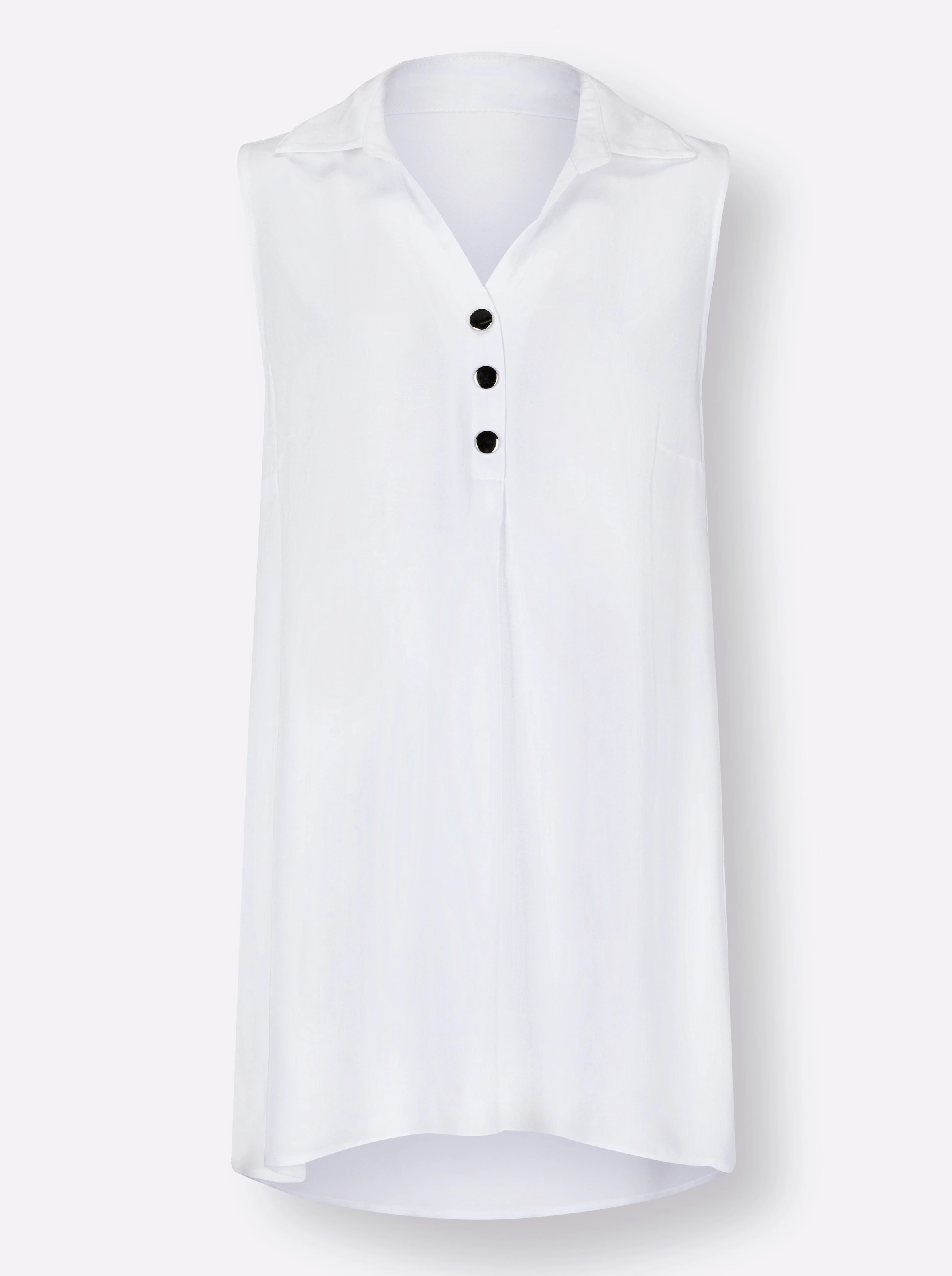 Ärmellose Bluse in ecru