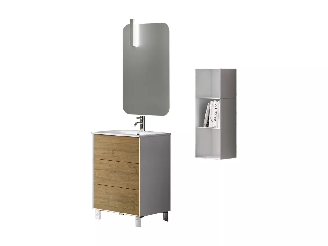 Ensemble de salle de bain 4 pièces IGEA chêne miel