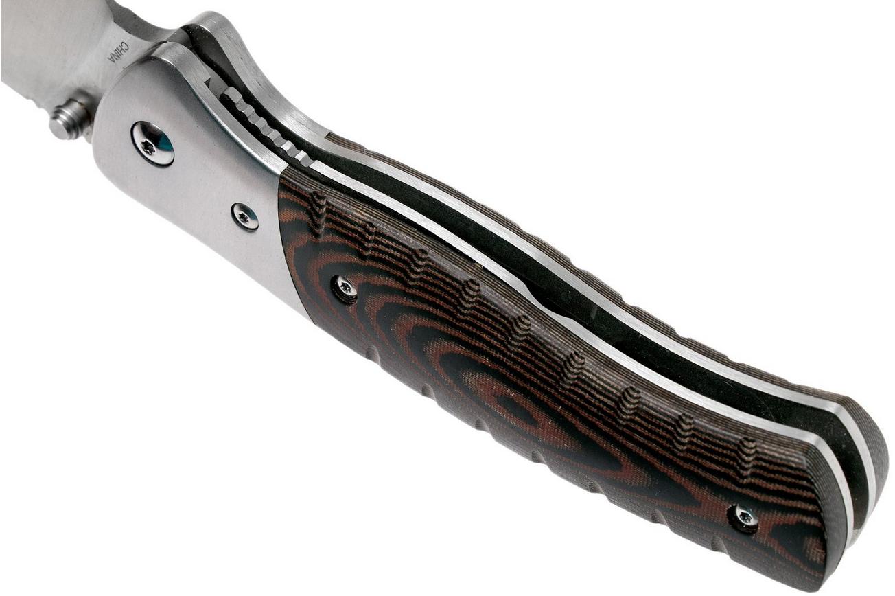 Buck Selkirk micarta zakmes met firesteel, 0836BRS-B