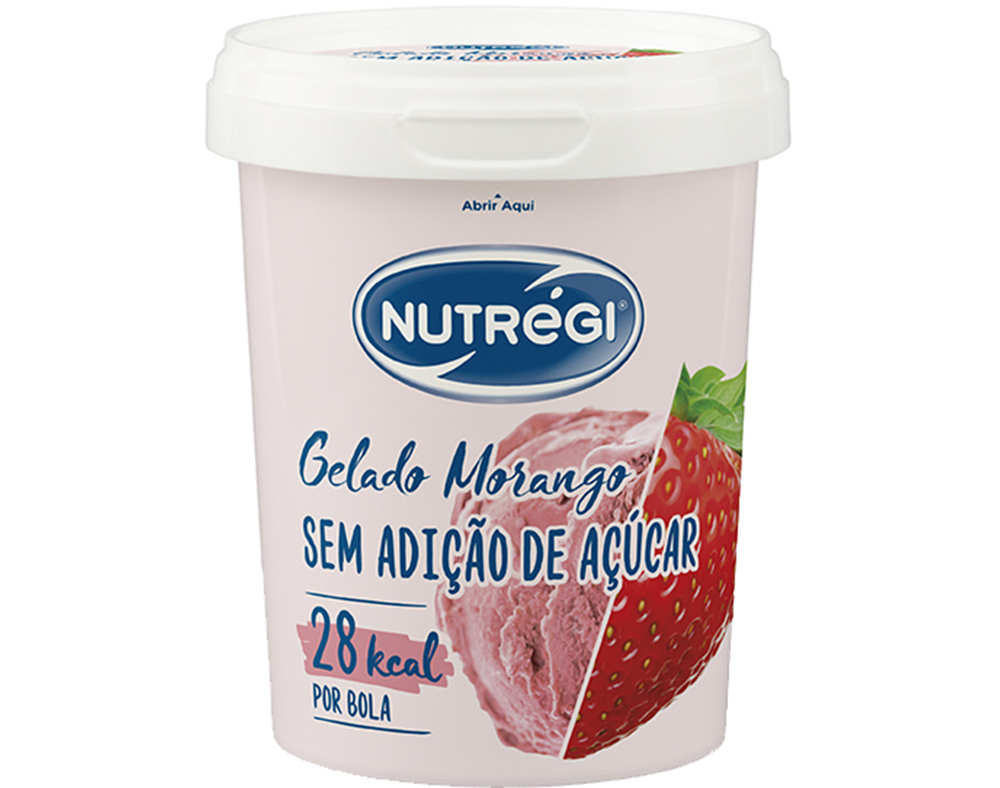 GELADO NUTRÉGI SEM AÇÚCAR MORANGO 500ML