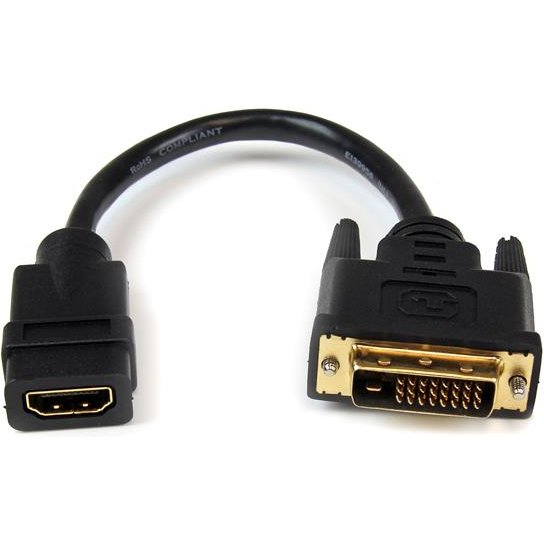 StarTech.com Câble adaptateur vidéo de 20 cm HDMI vers DVI-D - HDMI femelle vers DVI mâle