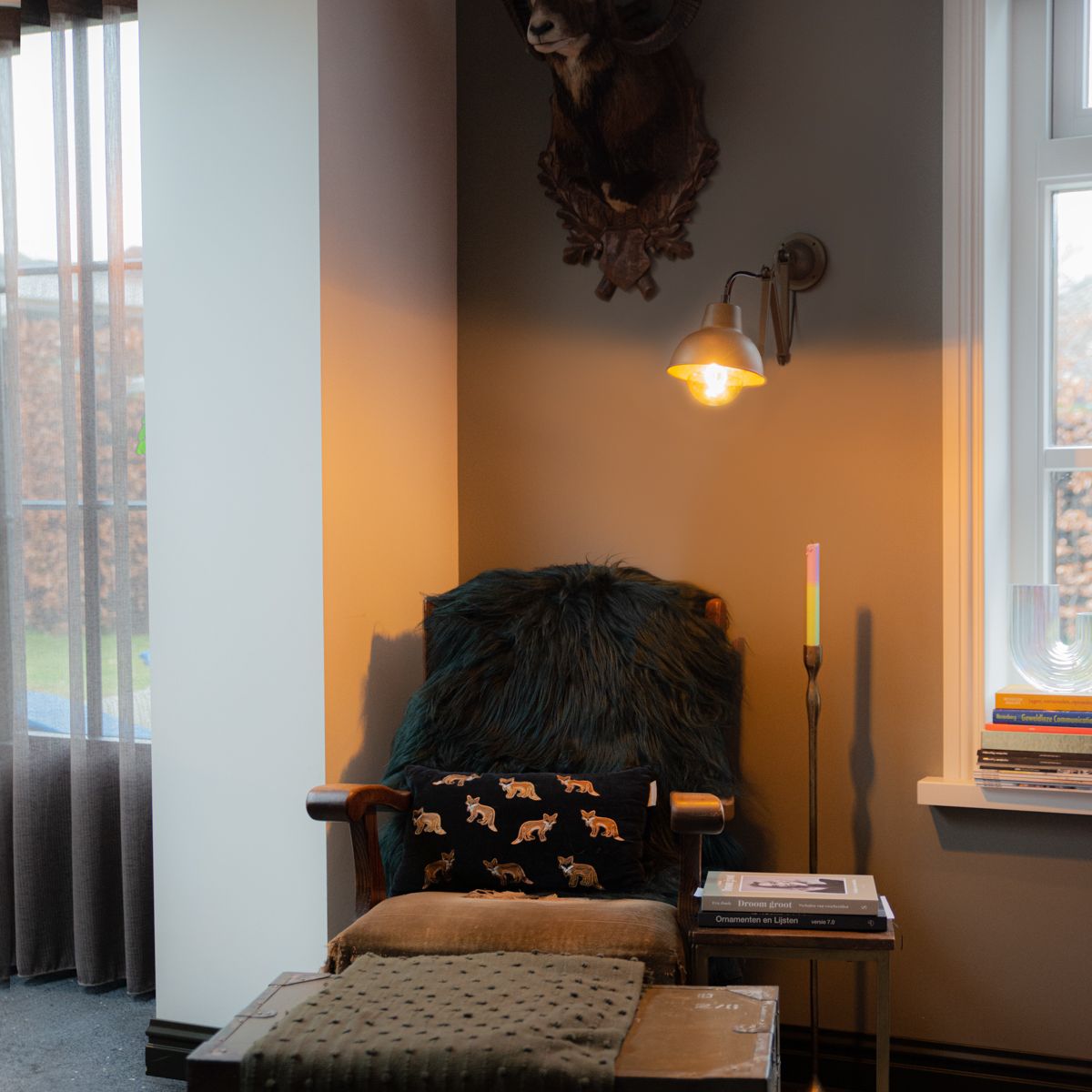 Industriële wandlamp messing verstelbaar - Avon