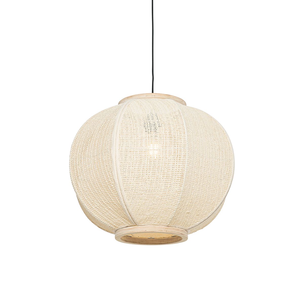 Oosterse hanglamp naturel stof 48 cm - Rob