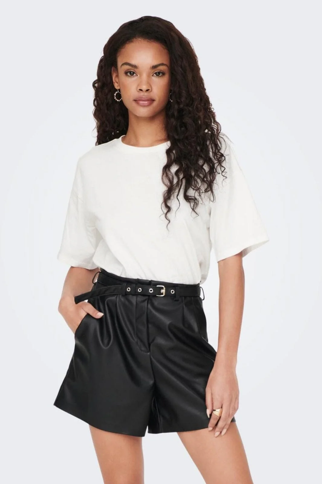Only Onlheidi Faux Leather Shorts Otw 4158076 black