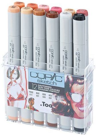 Copic Marker Sketch Set - Huidskleur - 12 Stuks - Alcohol - Gebaseerde Inkt