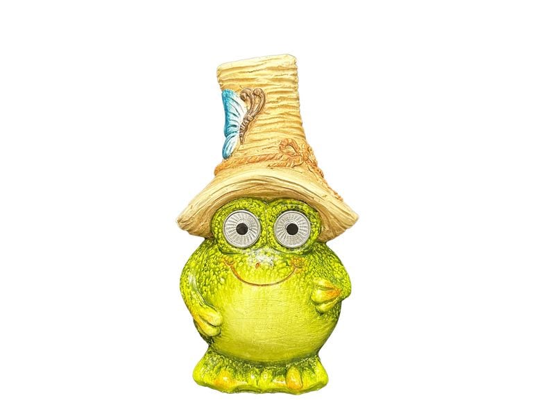 Dameco Solar Figur Frosch Grün LED Solar Figur mit Hut