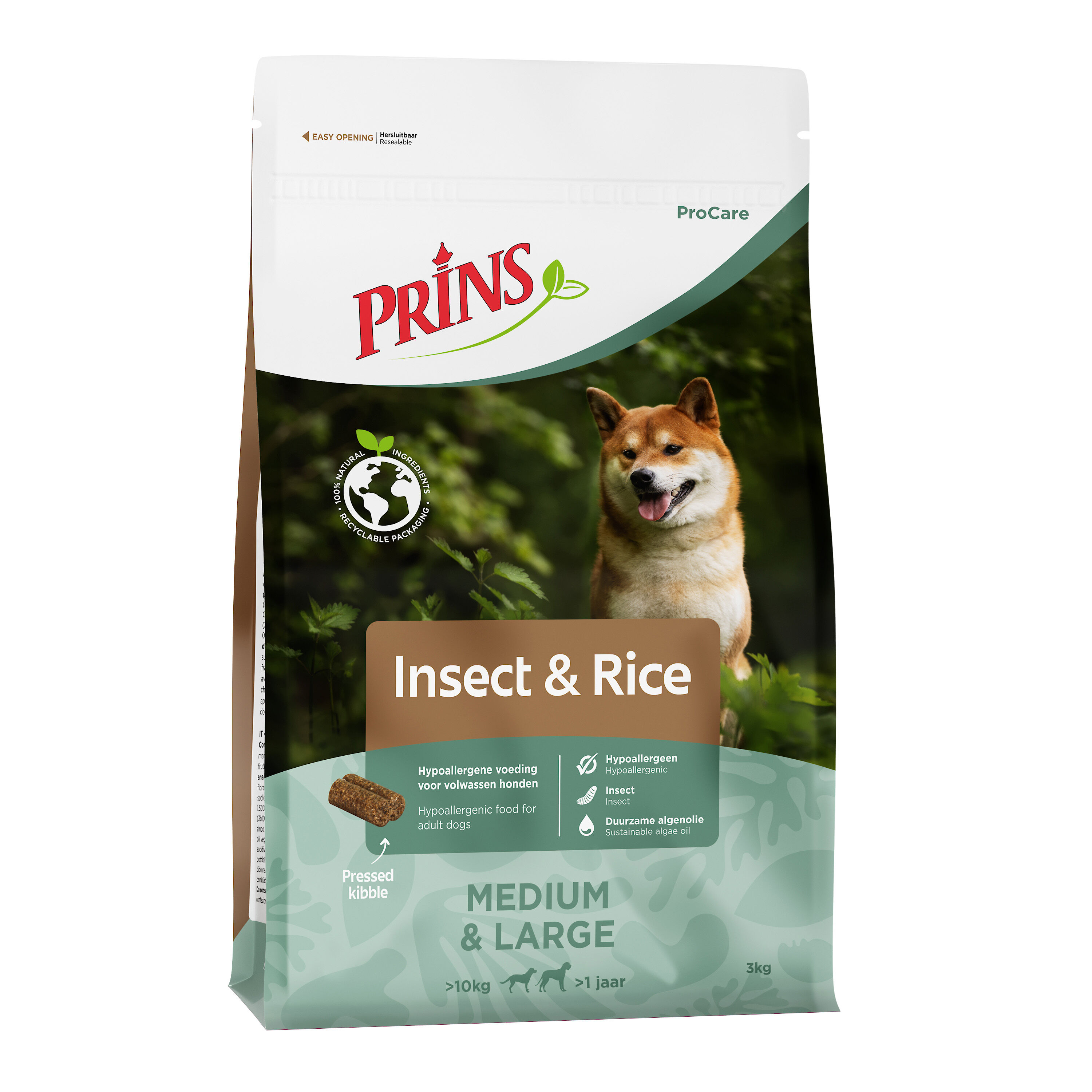 Prins Procare Medium - Large Geperste brok - Hondenvoer - 3 Kilogram - insecten