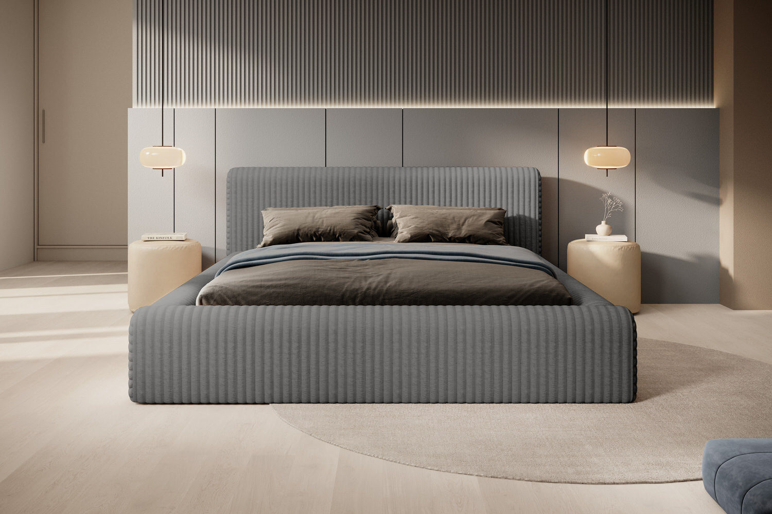 Trae Mobler Hana 160 x 200 cm Gestoffeerd Bed Grijs