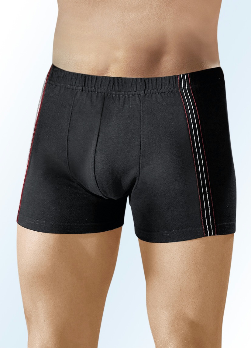 Viererpack Pants, uni mit seitlichen Kontrasten, in 2 Farbkombinationen