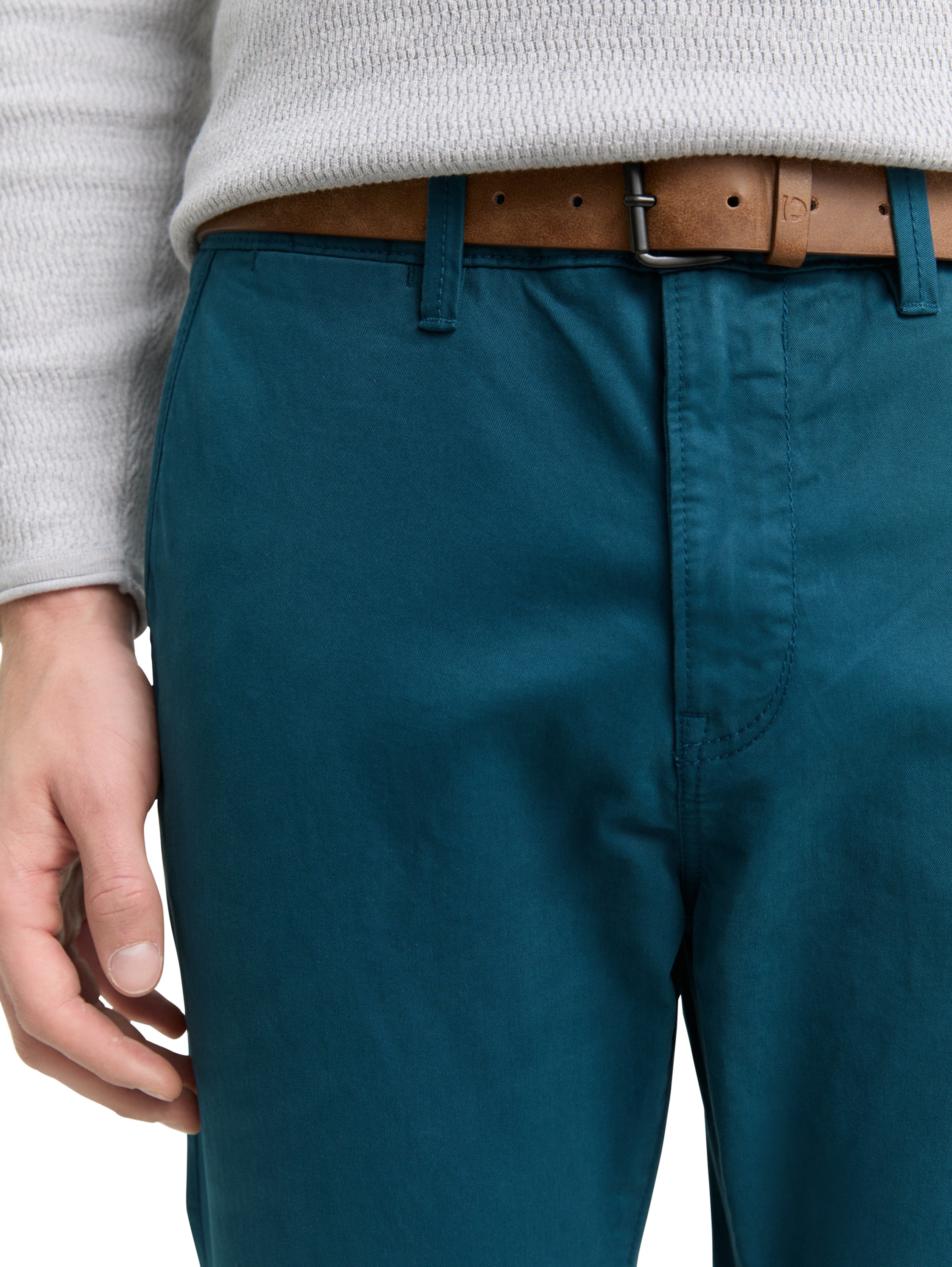TOM TAILOR Denim Chinohose  mit Gürtel