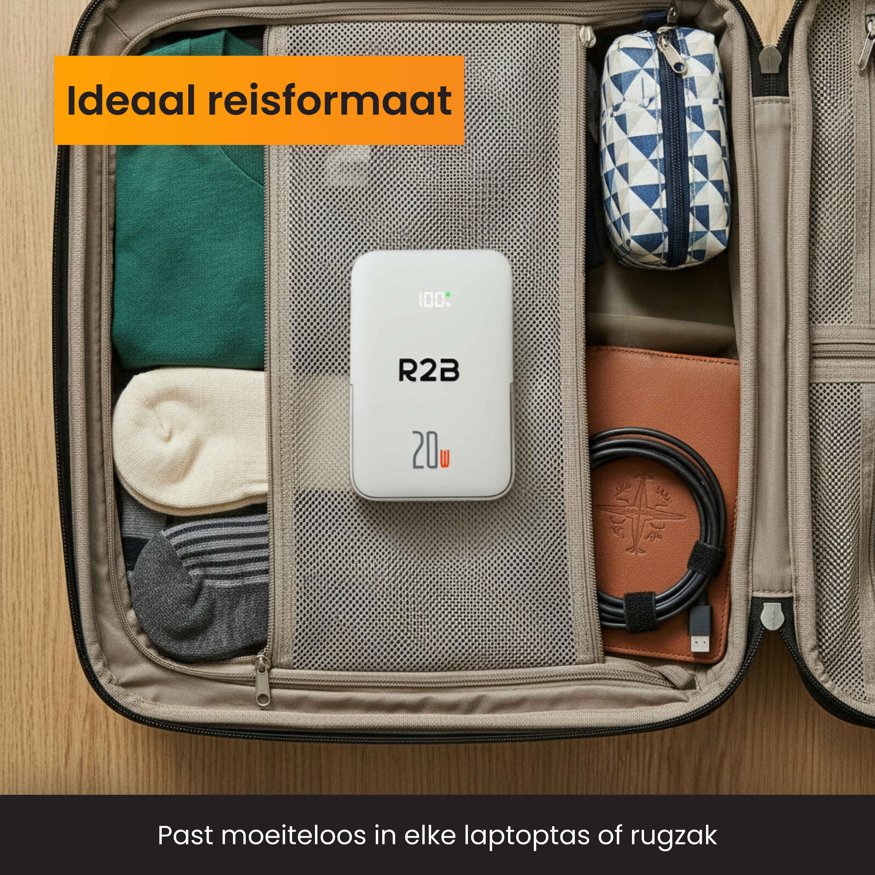 R2B 10000 mAh MagSafe powerbank - White