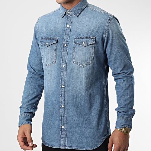 Chemise Jean A Manches Longues Sheridan Bleu Denim