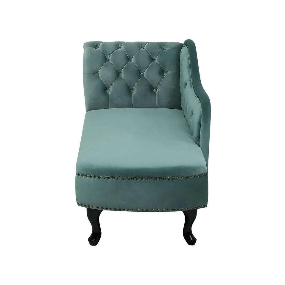 NIMES - Chaise longue - Mintgroen - Linkerzijde - Fluweel