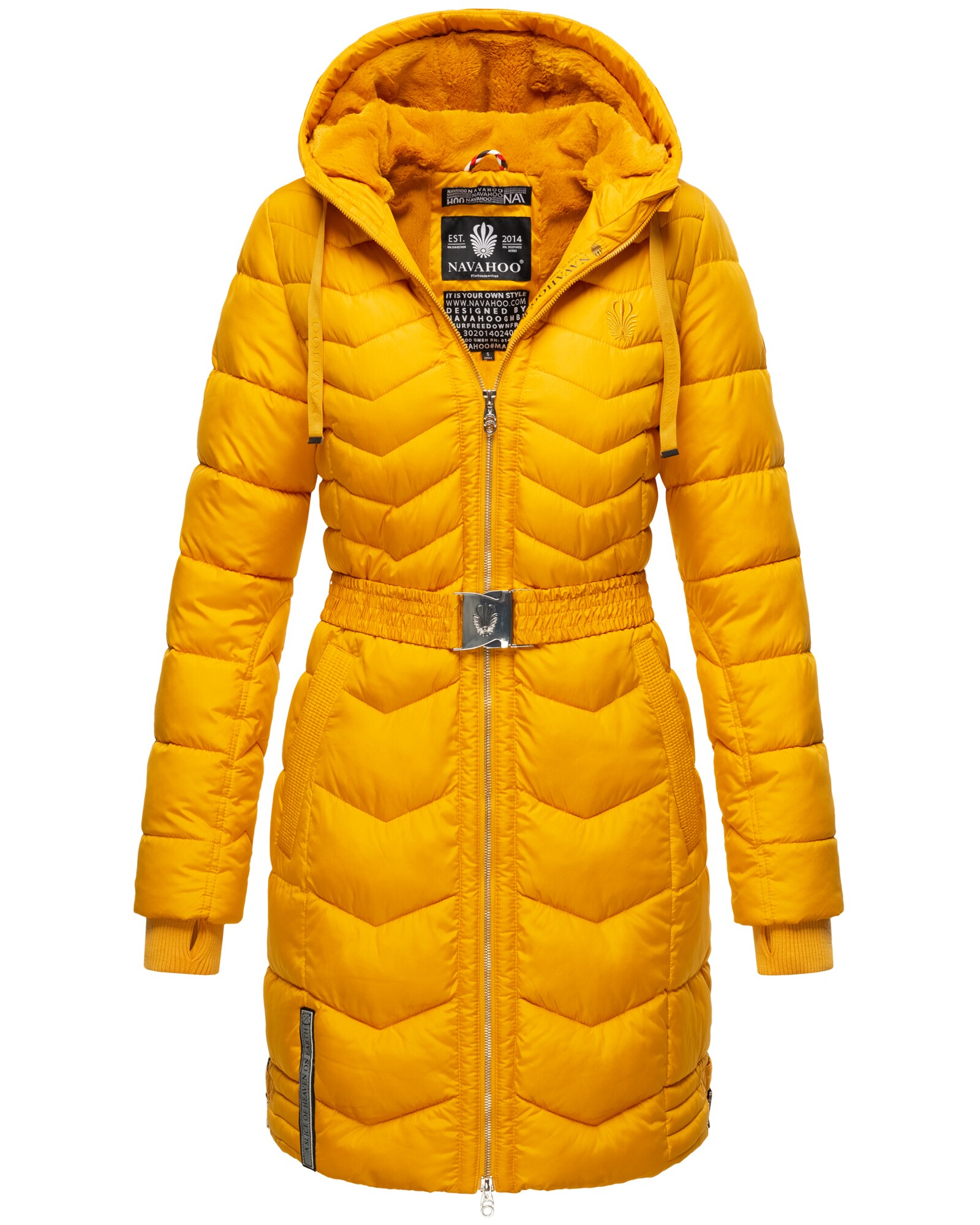 NAVAHOO Damen Steppmantel Stylischer Wintermantel mit süßen Details Alpenveilchen