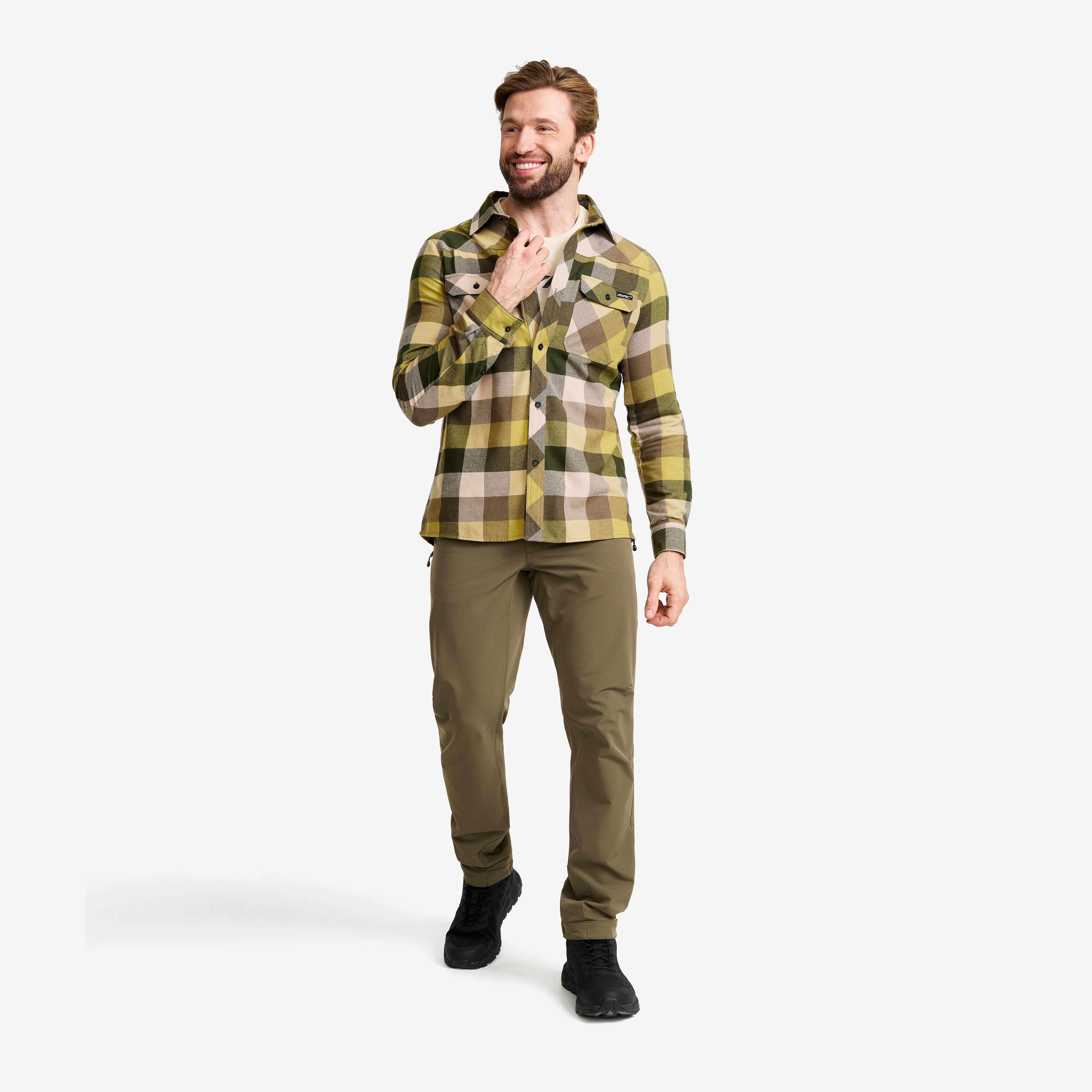 Campfire Shirt Herre Light MossGray/Multi