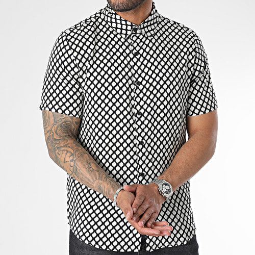 Chemise Manches Courtes Noir Blanc