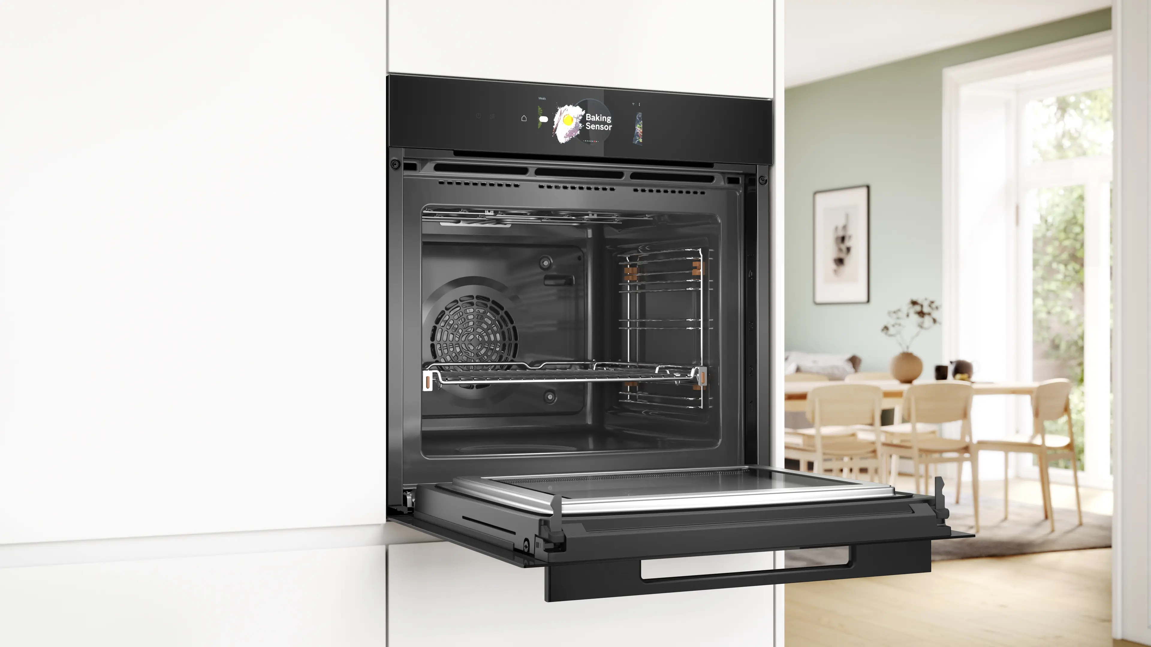 Serie 8 Bakoven met magnetron 60 x 60 cm Zwart