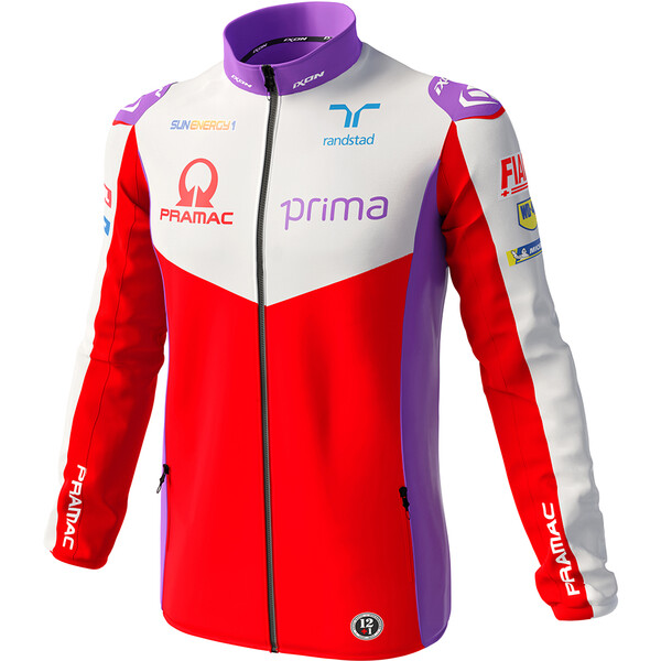 Ixon - Veste softshell Pramac 23 Rouge / Blanc / Violet