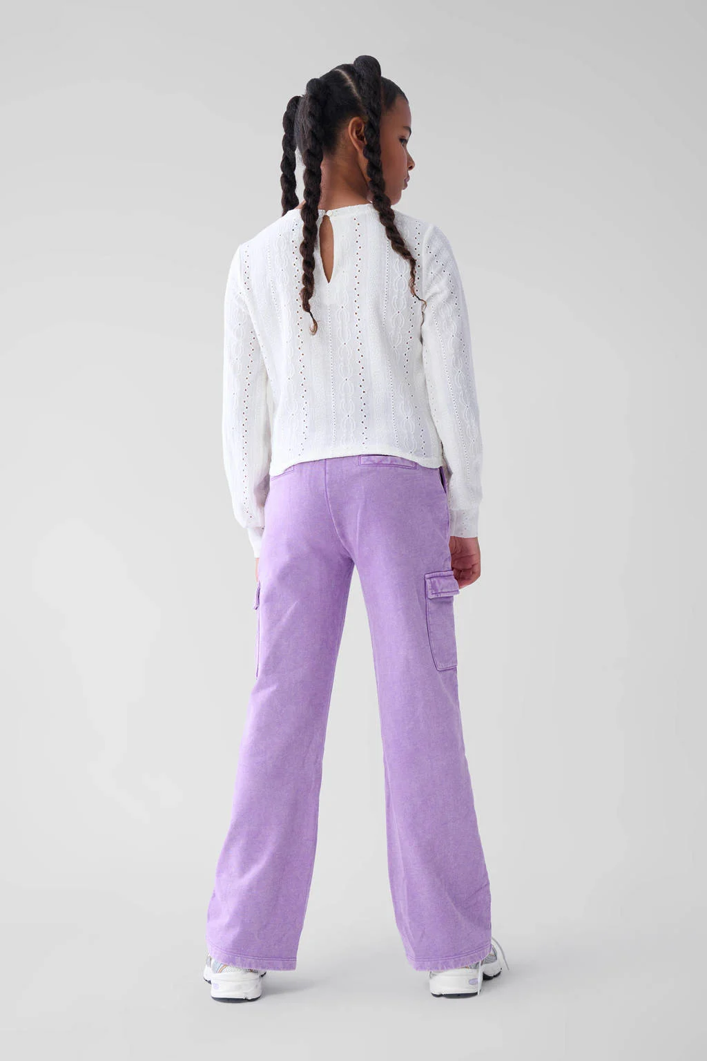 Shoeby high waist straight fit cargobroek paars