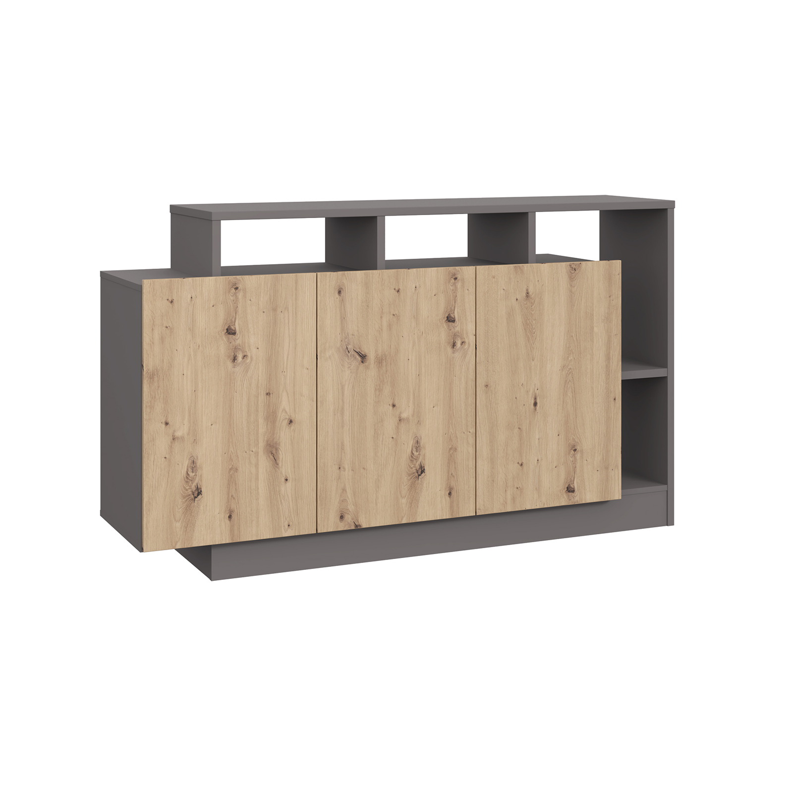 Sideboard - grau-Artisan Eiche - 155 cm breit