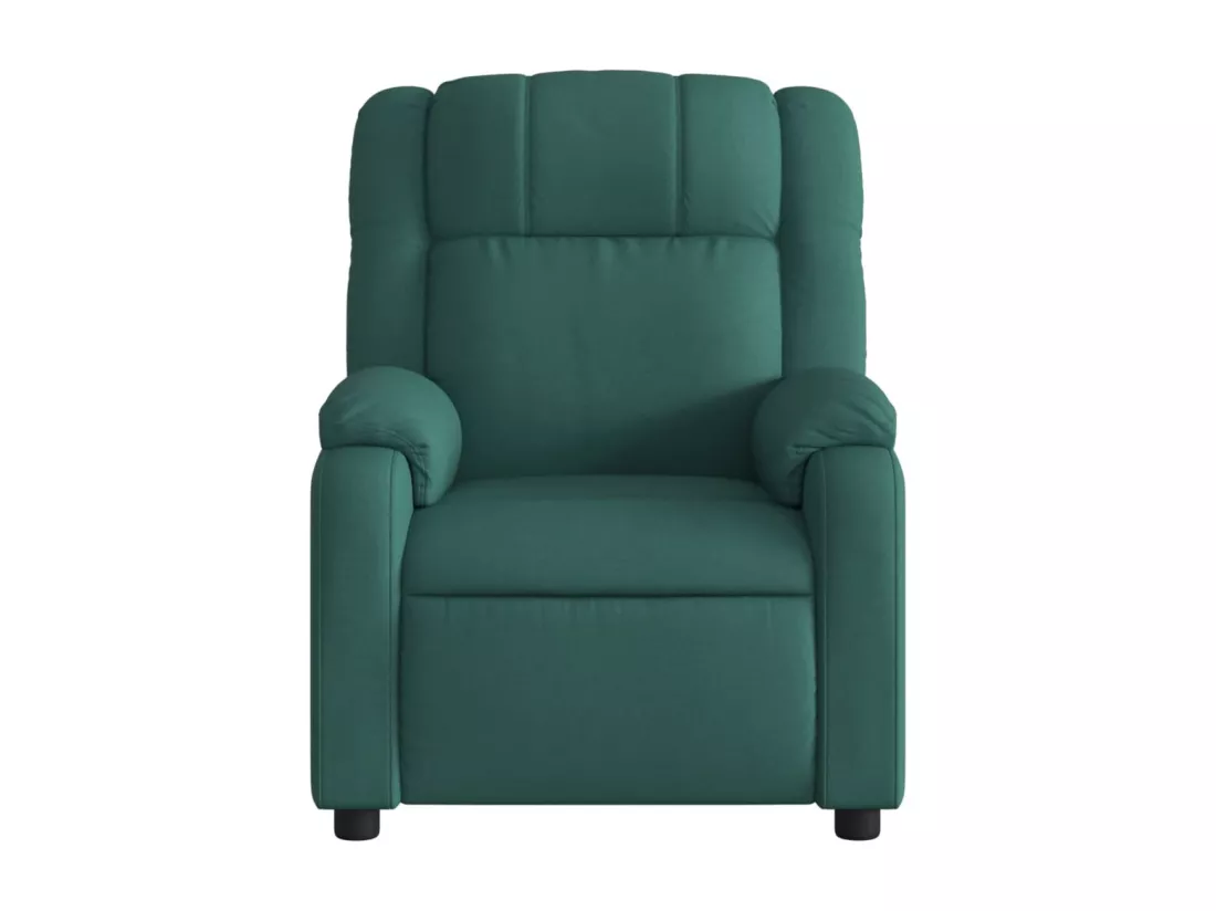 Fauteuil massant inclinable électrique Vert foncé Tissu