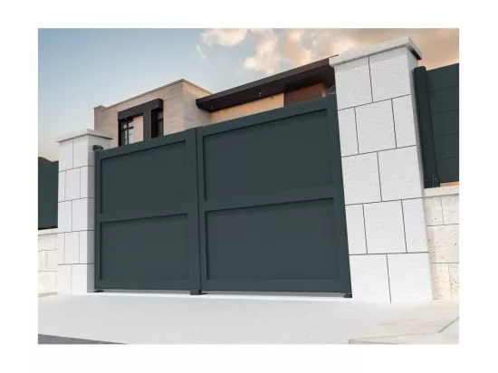 Portail battant plein NAFASI 3500x1606mm (Gris anthracite)