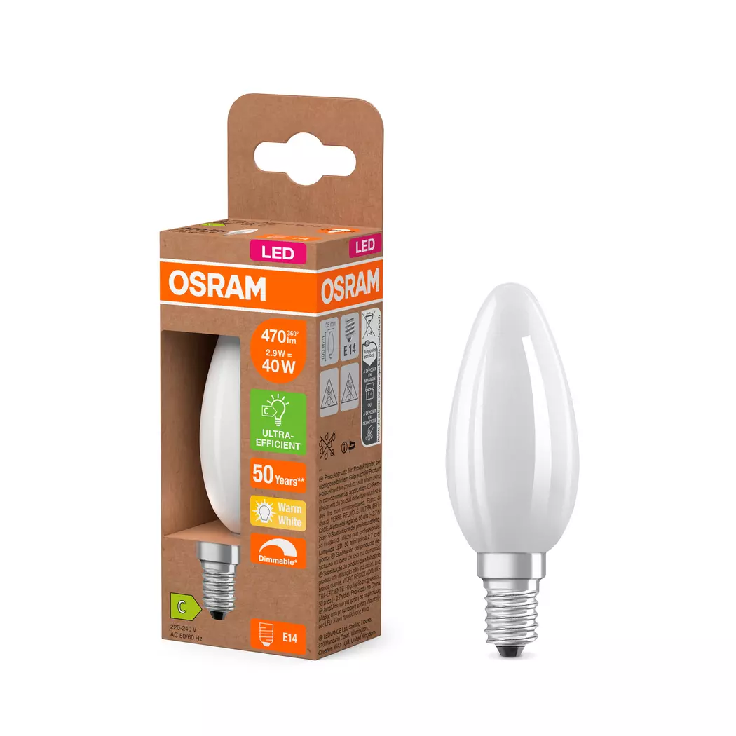 LED-Kerze E14/2,9 Watt/Energie C