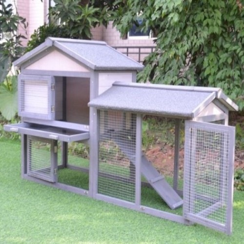 Gaiola PawHut com bandeja removível para coelhos e porquinhos-da-índia.