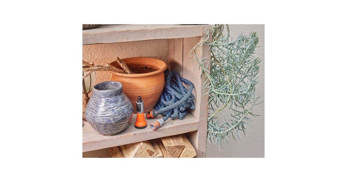 GARDENATextielslang Liano Xtreme 15 m Set  (Donkergrijs/oranje)